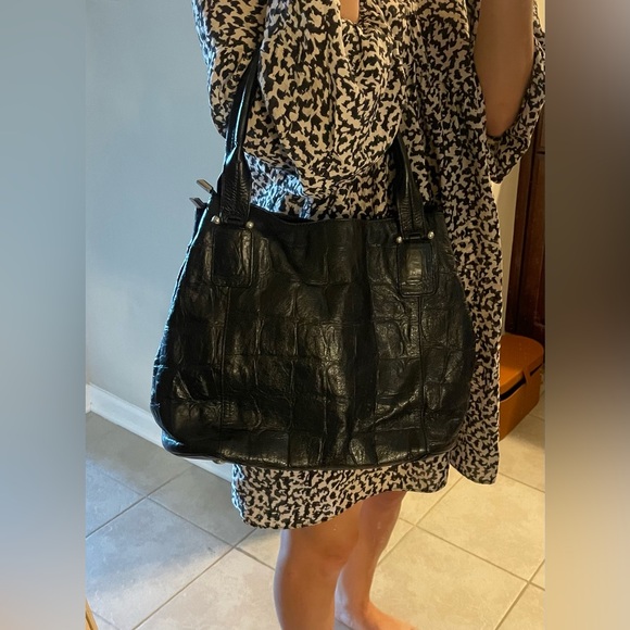 Mattioli Leather Black Reptile Handbag - Picture 10 of 16